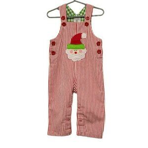 Mud pie Santa Christmas Overalls Boys 2T 3T